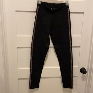 Zara silver jeweler detail black leggings NEW